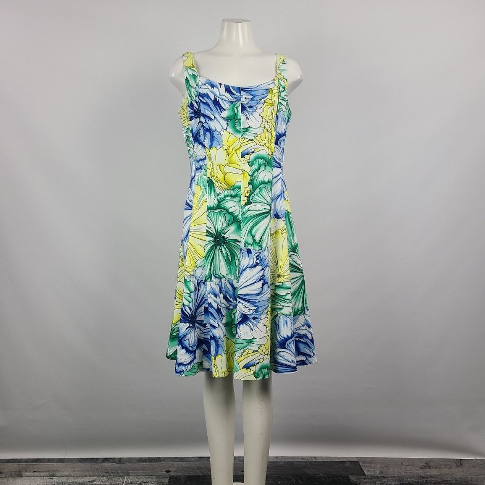 Floral Summer Sundress in Blue & Green